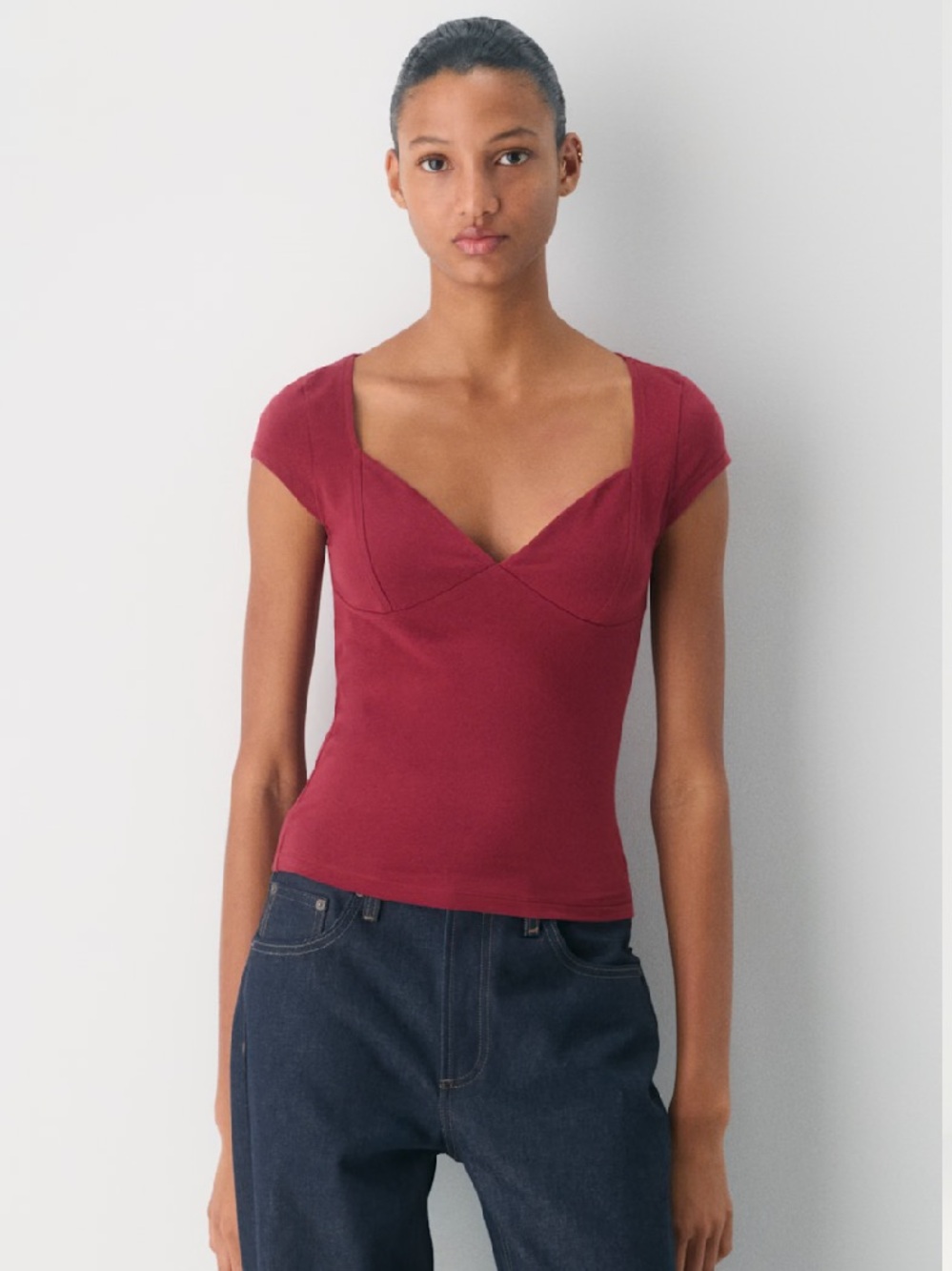 Aritzia Cap Sleeve Sweetheart Tee